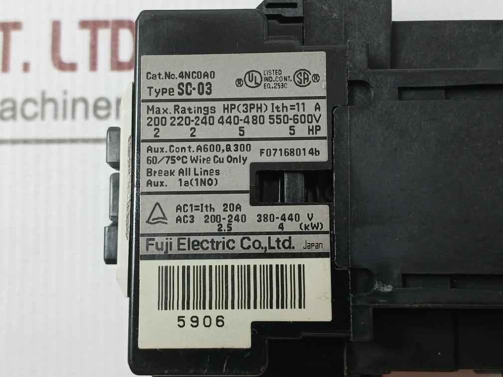 Fuji Electric Sc-03 Magnetic Contactor 11A 380–440Vac