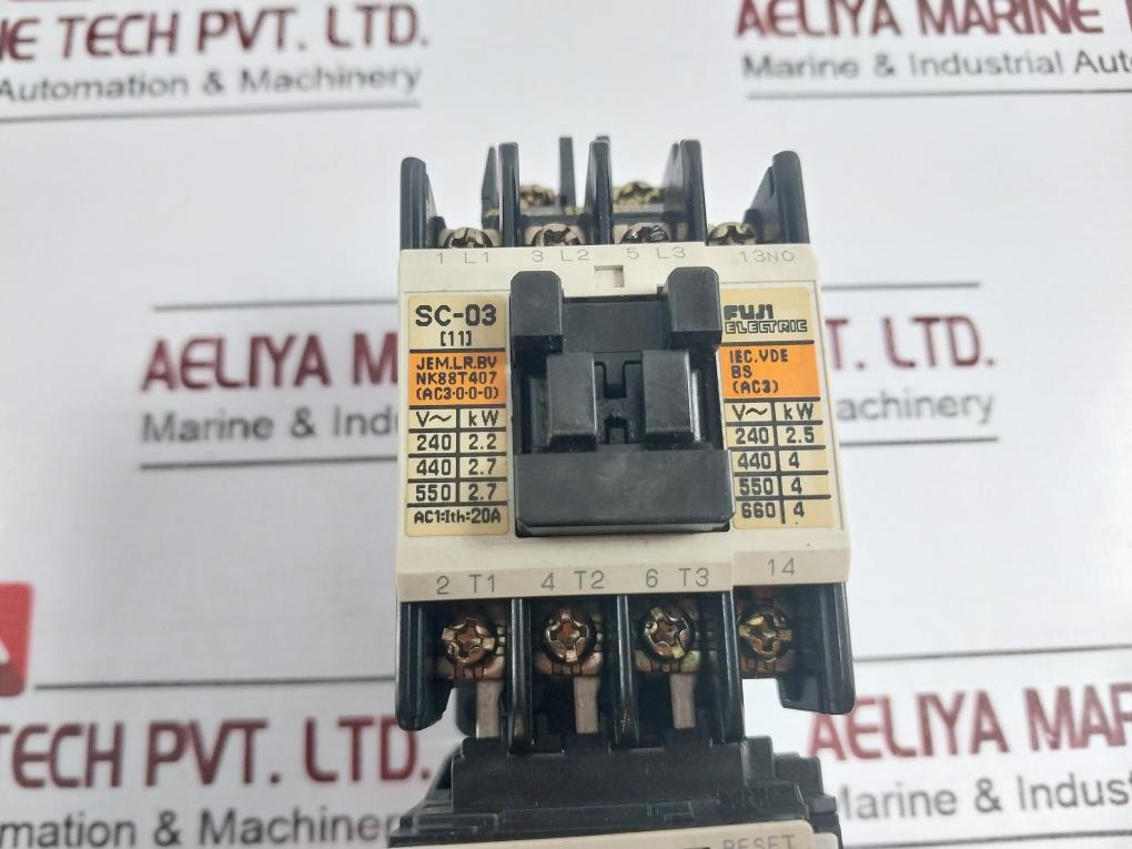 Fuji Electric Tr-0N/3 Contactor With Thermal Overload Relay 200V 50Hz