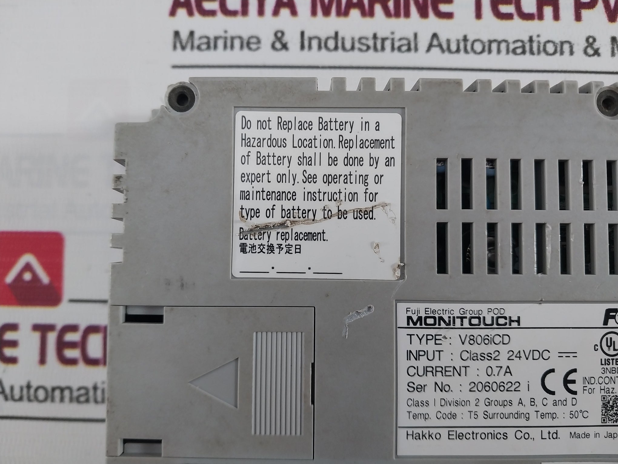 Fuji Electric V806Icd Human Machine Interface Monitouch Panel T5