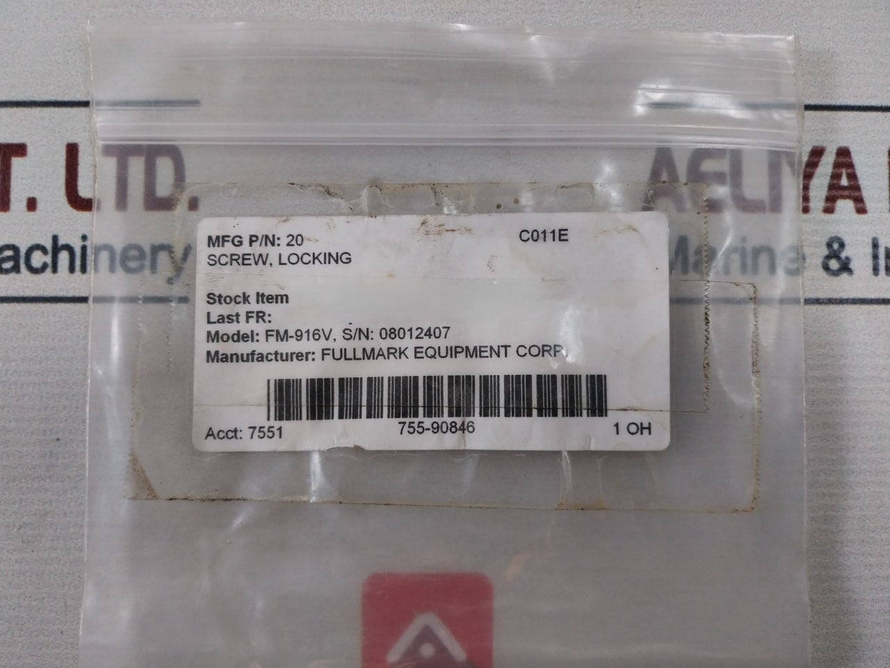 Fullmark Equipment Fm-916V Locking Screw