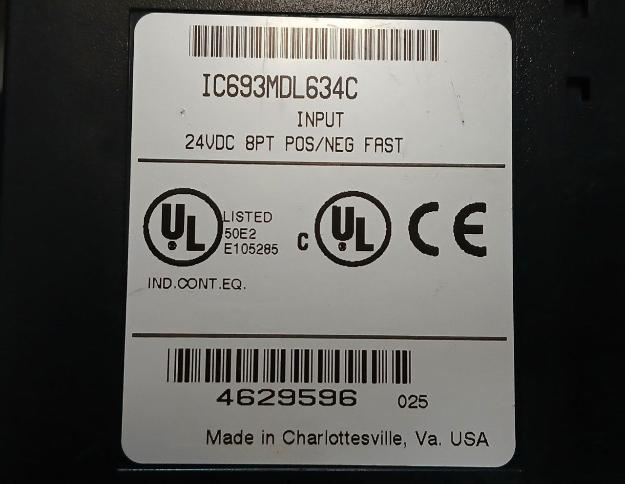 Ge Fanuc Ic693Mdl634C Input Module E105285 24Vdc