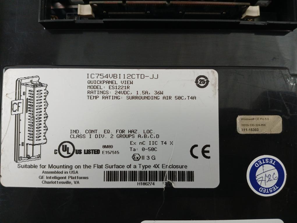 Ge Fanuc Quick Panel View 24 Vdc 1.5A Es1221R