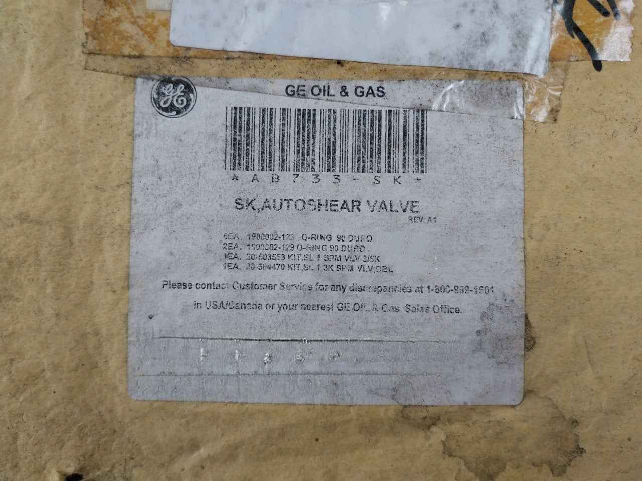 Ge Oil & Gas Ab733-sk Seal Kit For Autoshear Valve Bop