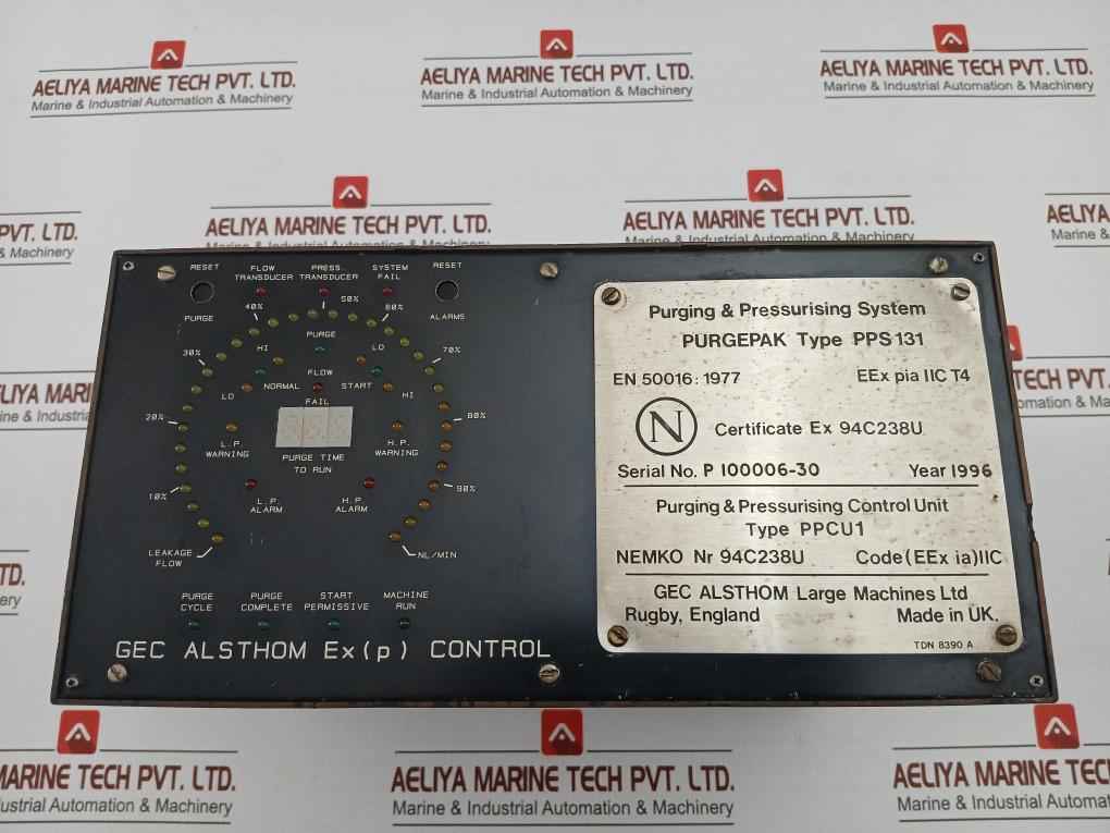 Purgepak Pps 131 Purging & Pressurising System Gec Alsthom