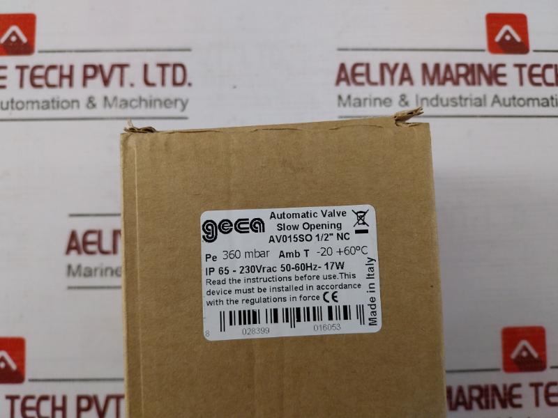 Geca Av015So 1/2" Automatic Gas Valve Slow Opening, 230Vrac, 50-60Hz, Ip 65