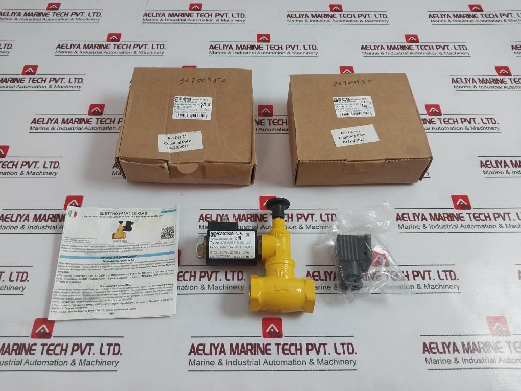 Geca Gas Gas Mr No 1/2" Solenoid Valve Pe 550 Mbar 230Vac Ip65 50/60Hz-17Va