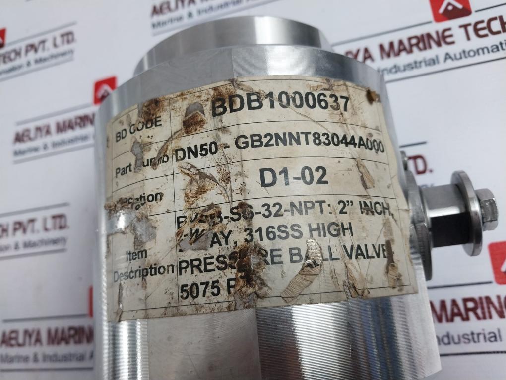 Gemels Bv2B-ss-32-npt 2-way Pressure Ball Valve Dn50-gb2Nnt83044A000 2"