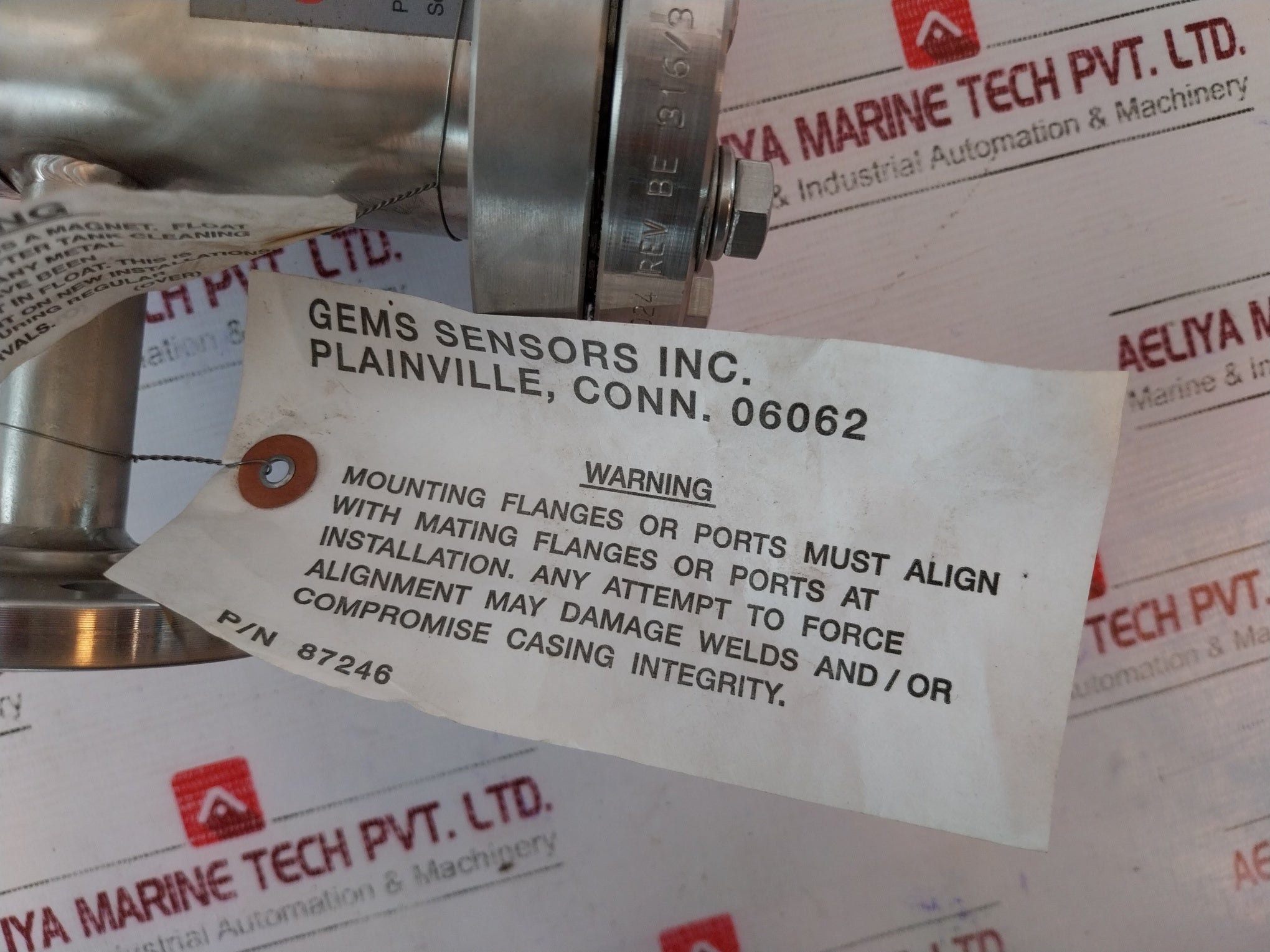 Gems Sensors 86375 Magnetic Liquid Level & Visual Level Indicator 812122 Rev-d