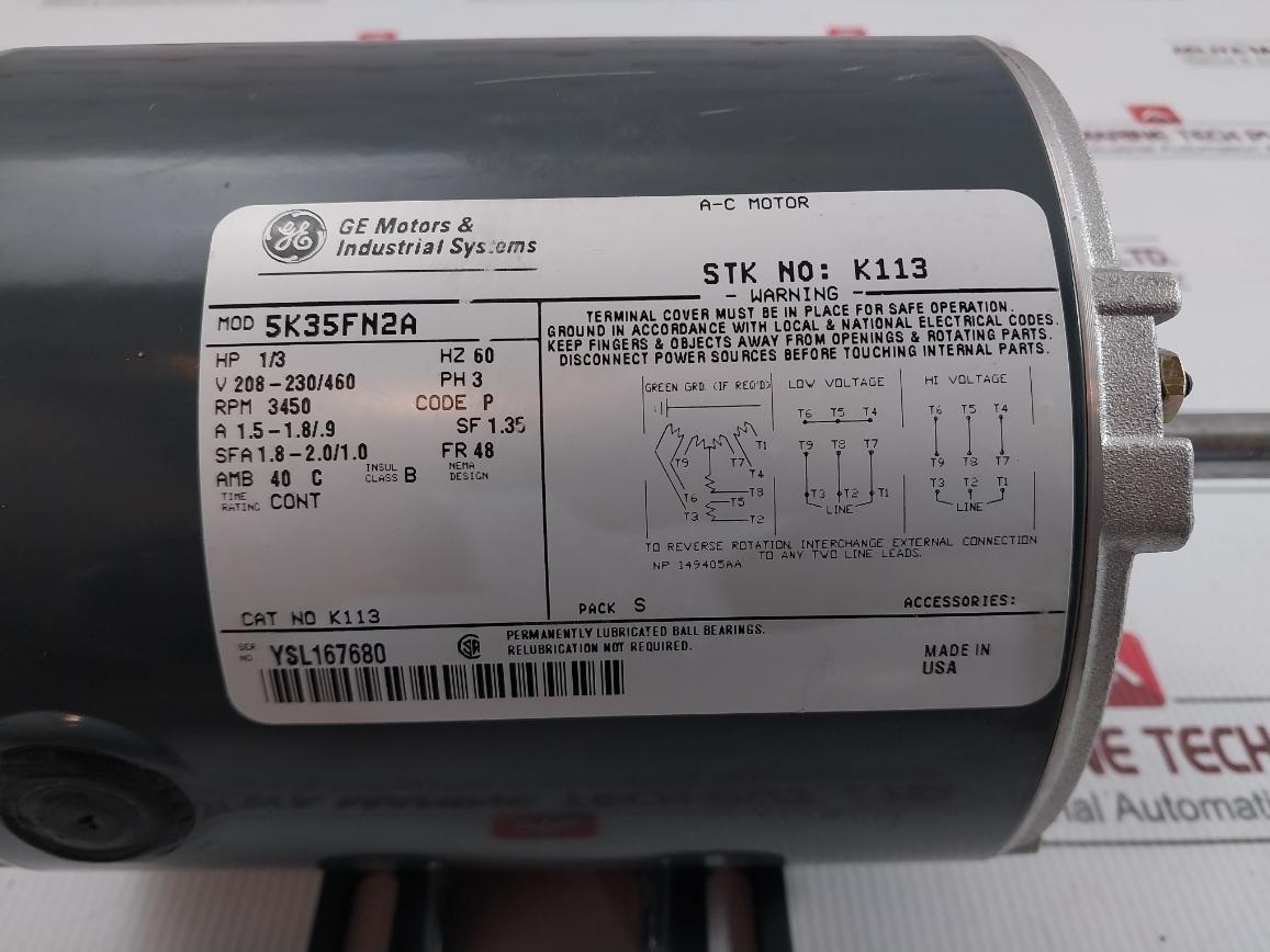 General Electric 5K35Fn2A A-c Motor 60Hz