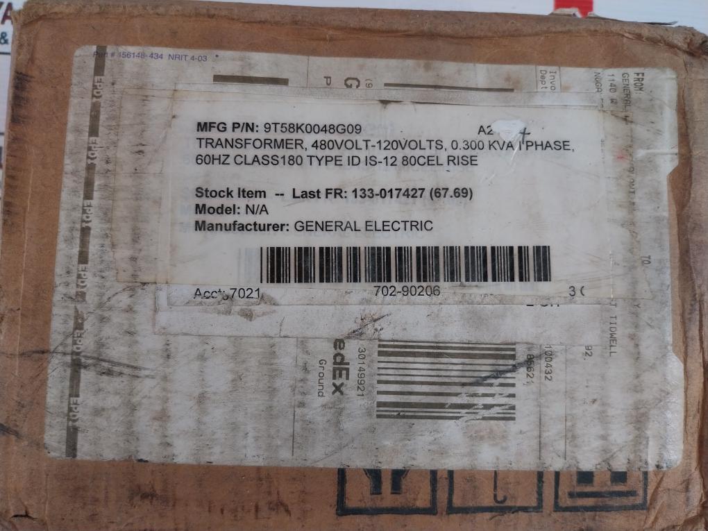 General Electric 9T58K0048G09 Core & Coil Transformer