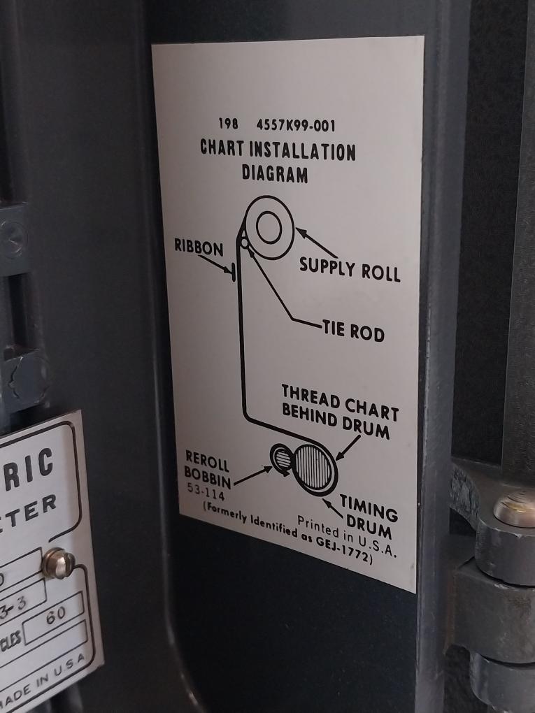 General Electric Cf1Vbk2-31N Recording Voltmeter 8Cf1Vbk2 0–140 / 280 Vac