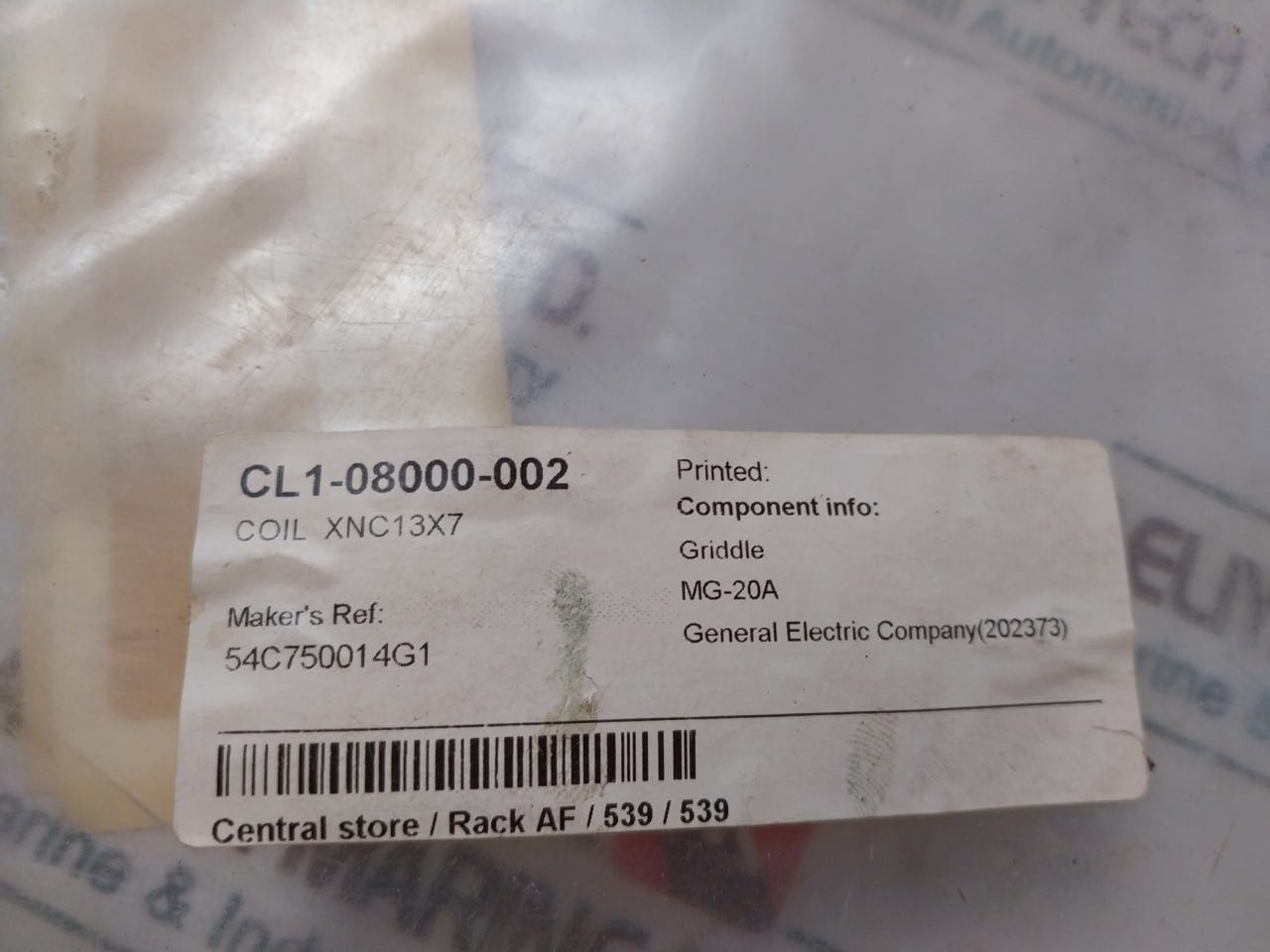 General Electric Xnc13X7 Heating Element 54C750014G1