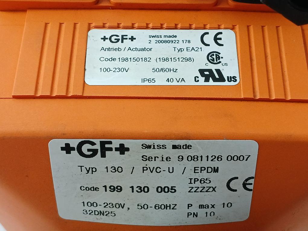 Georg Fischer Electric Actuator 100–230 Vac 50/60 Hz Part No 130/Pvc-u/Epdm