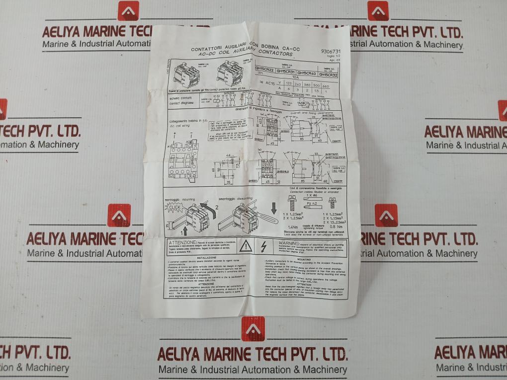 Gh15Cr-22 Ghisalba Auxiliary Contactor 10A/660V