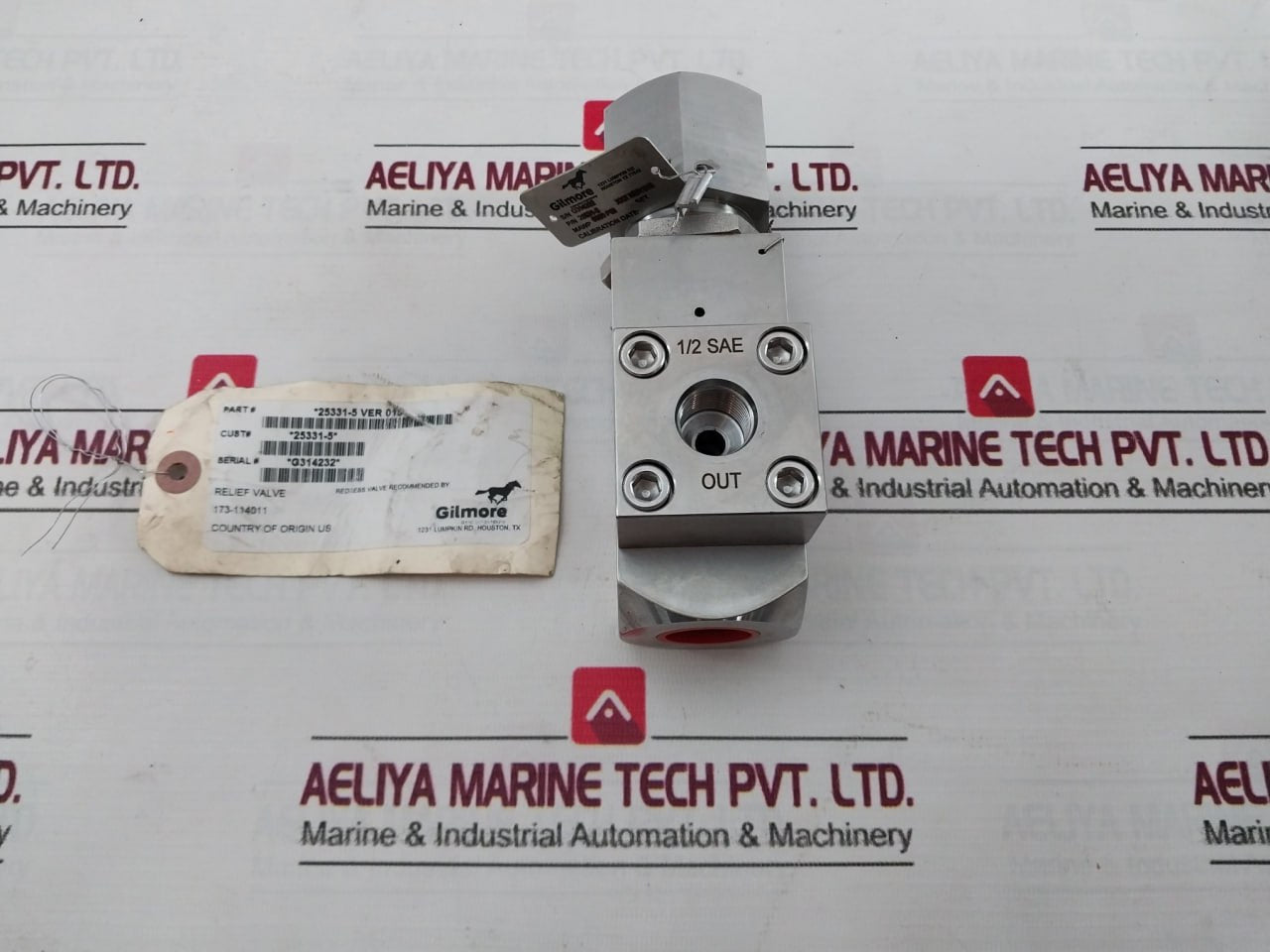 Gilmore 25331-5 Relief Valve Ver 015 6000 Psi 173-114011