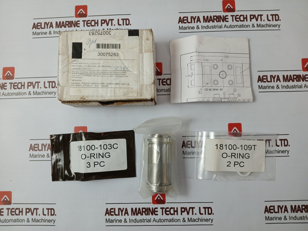 Gilmore Valve 1931386-02-rk Bop Hydril Spm Shuttle Valve Repair Kit 3/4" 18100-1