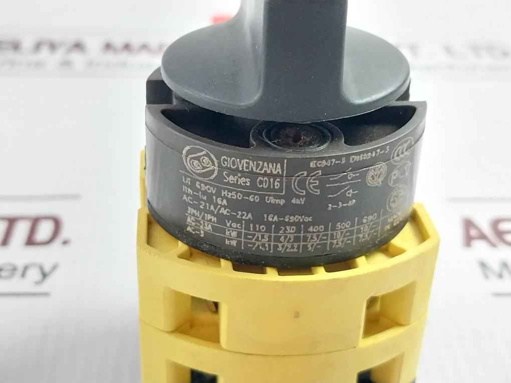 Giovenzana C016 Rotary Switch Ac-21A/Ac-22A 16A-690Vac Iec947-3