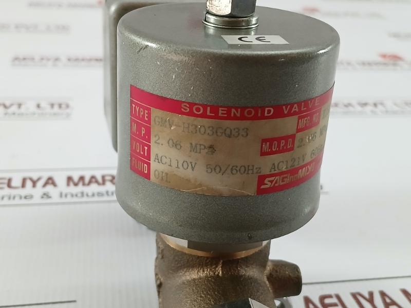 Gmv-h303Gq33 Oil Burner Solenoid Valve Saginomiya Ac110V 50/60Hz