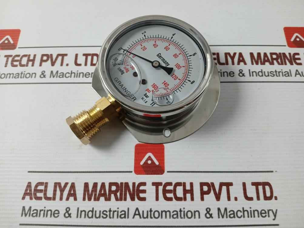 Grainger Pressure Gauge -30 Inhg-0-160 Psi