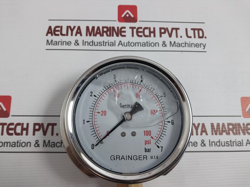 Grainger Pressure Gauge 0-100 Psi/0-7 Bar