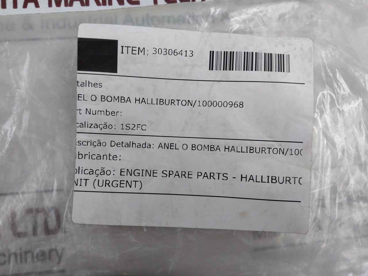Halliburton 100000968 O-ring 90 Duro 4 X 3 3/4 X 1/8