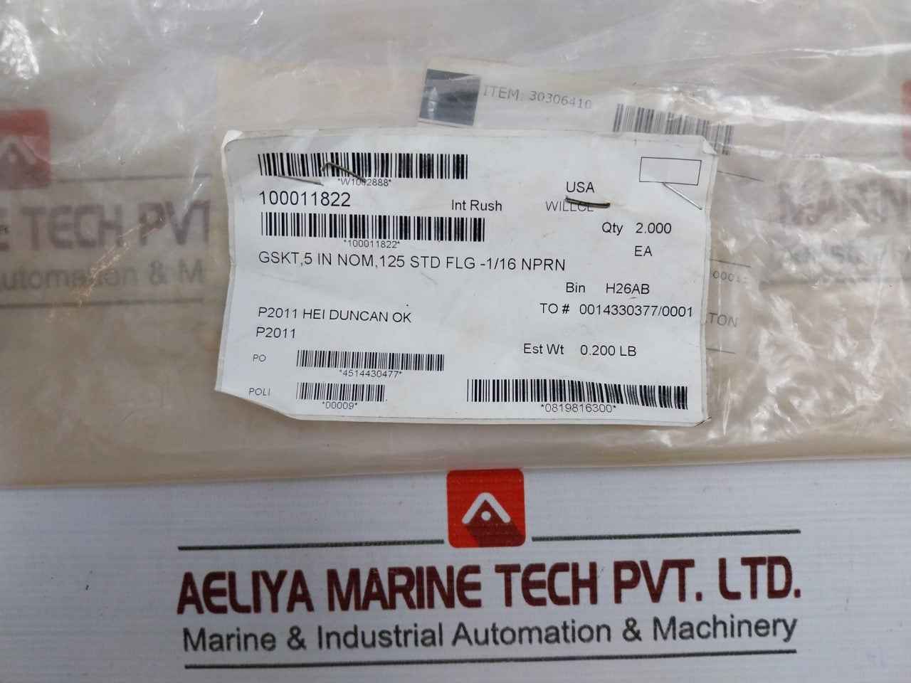 Halliburton 100011822 Pump Gasket 125 Std Flg-1/16 Nprn