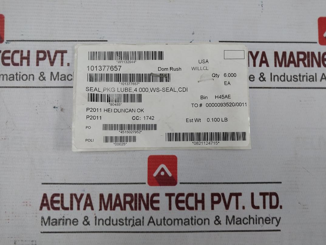 Halliburton 101377657 Pump Seal