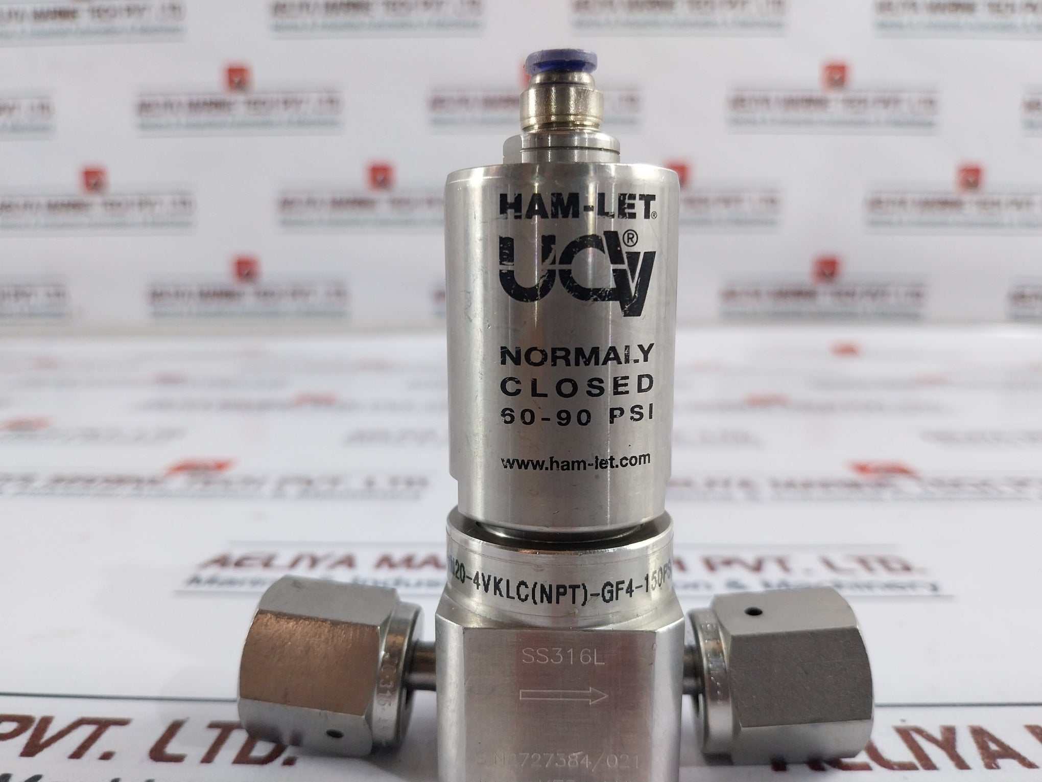 Ham-let Hm20-4Vklc(Npt)-gf4-150Psi Pneumatic Diaphram Valve