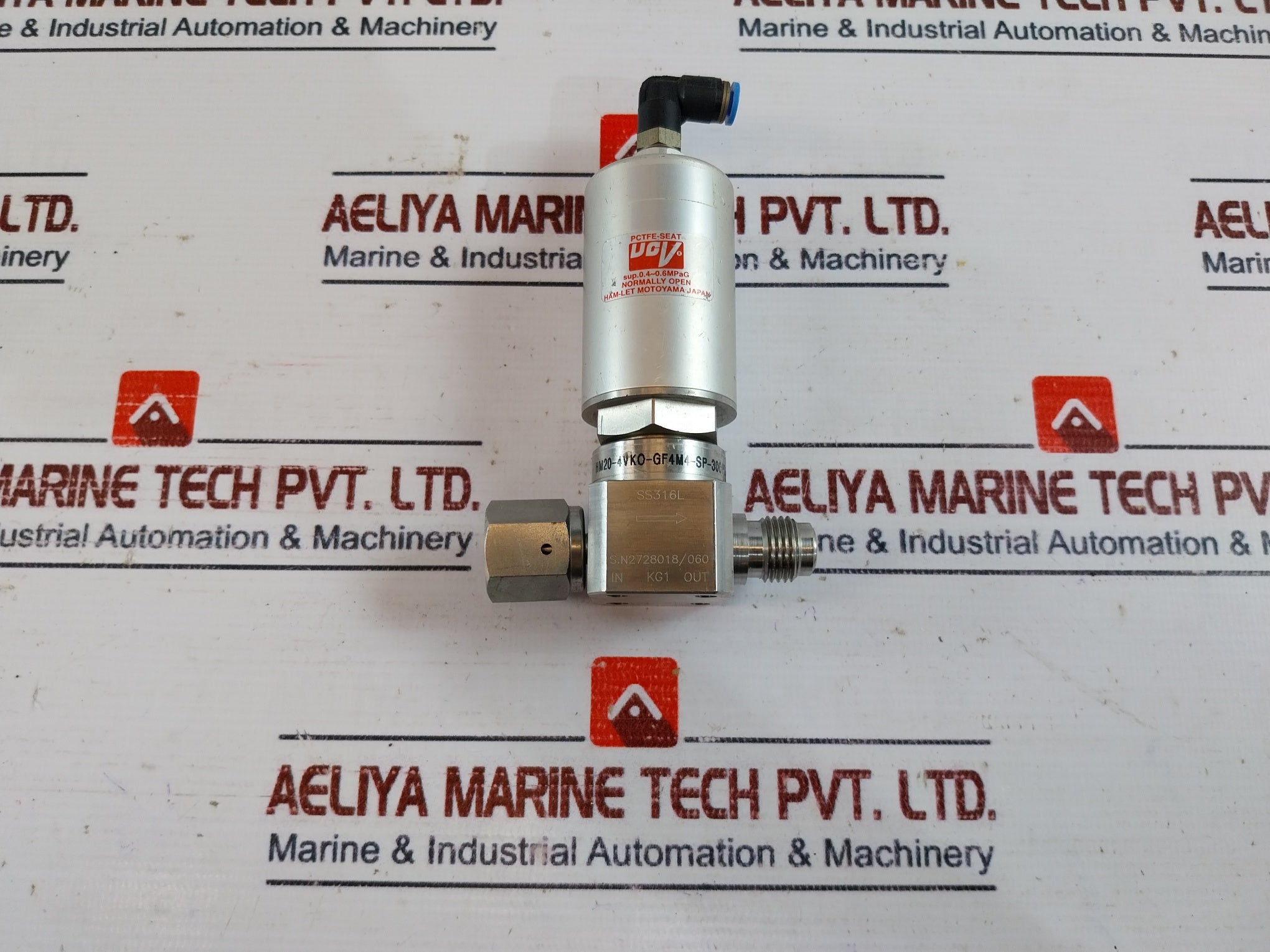 Ham-let Hm20-4Vko-gf4M4-sp-300Psi Normally Open Pneumatic Diaphram Valve