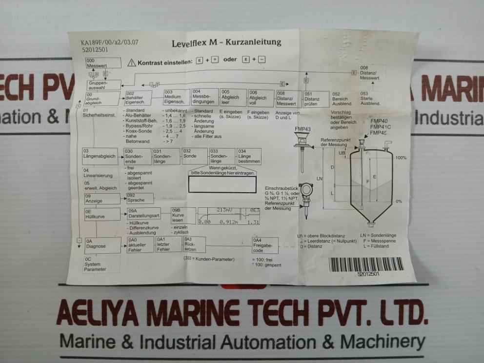 Interface Spare Part Unit Fmp 4* 2W Hart Endress+Hauser 250001342-b 82˚C