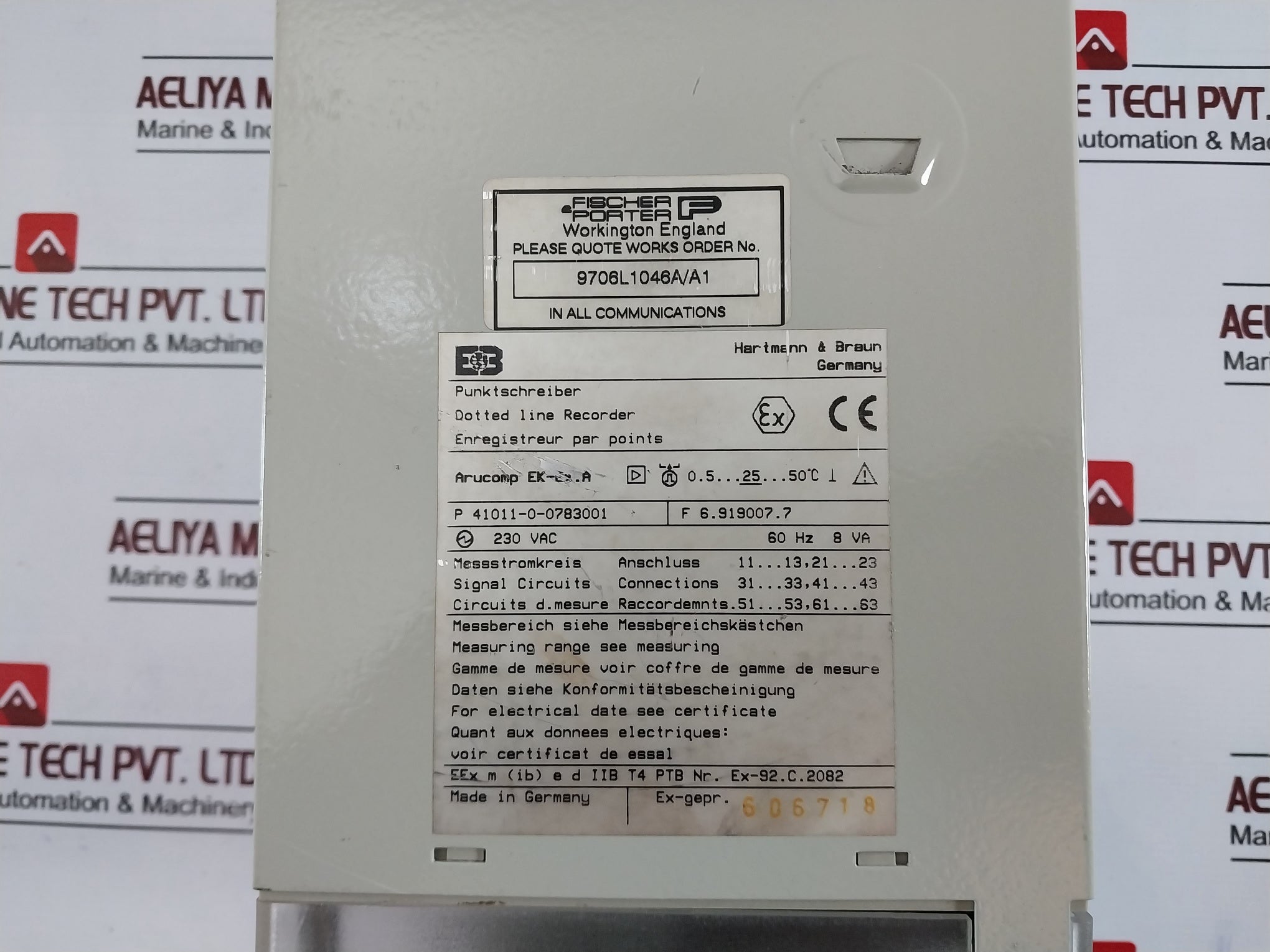 Hartmann & Braun Arucomp Ek-ex.a Dotted Line Recorder 230vac
