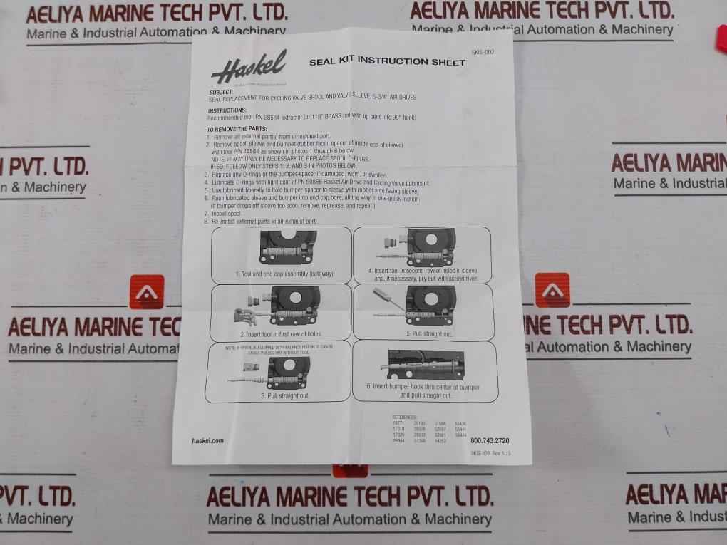 Haskel 17329 Air Cycling Seal Kit 30292995