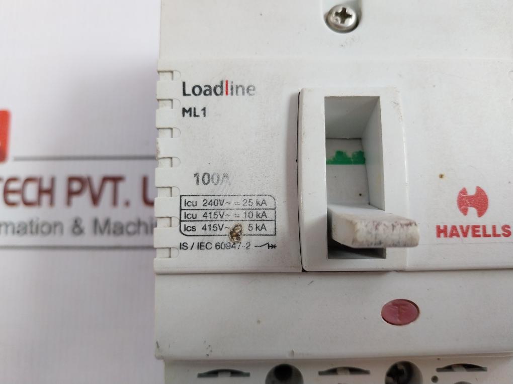 Havells Moulded Case Circuit Breaker 100A Ihlm1Aat0100