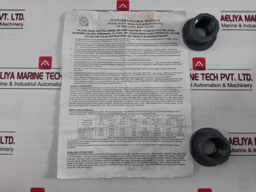 Hayward Tbx1002 True Union Ball Valve Lb122 Nsf/Ansi61 A018E D026564