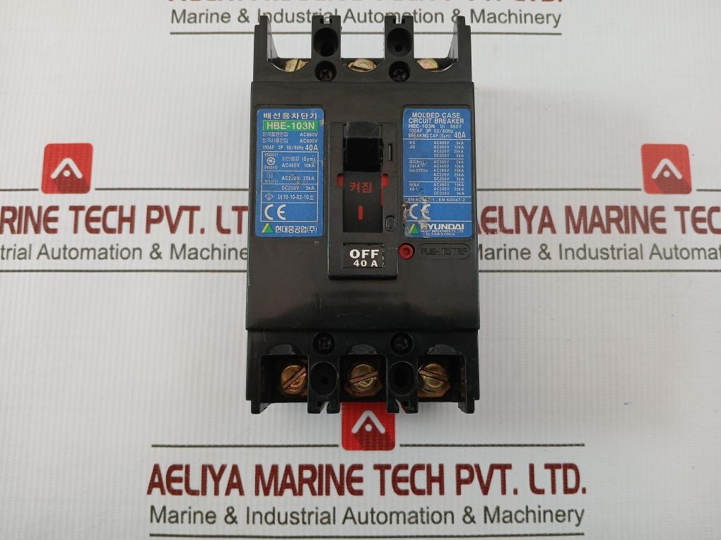 Hbe-103N Molded Case Circuit Breaker Hyundai 3P 50/60Hz