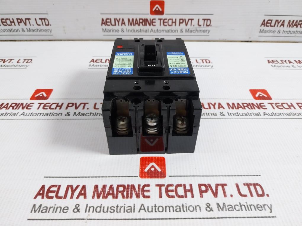 Hbe-63 Hyundai 20A Ac460V 5Ka Ksc8321 3-pole Molded Case Circuit Breaker