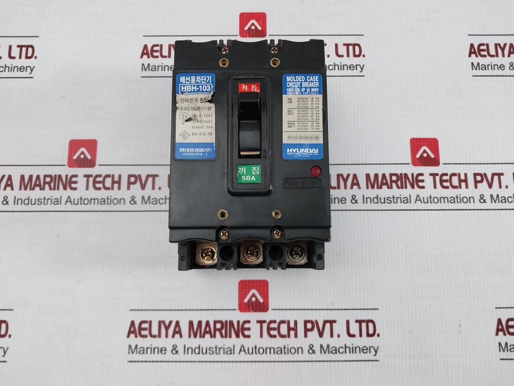 Hbh-103 Hyundai 660V 50A Molded Case Circuit Breaker