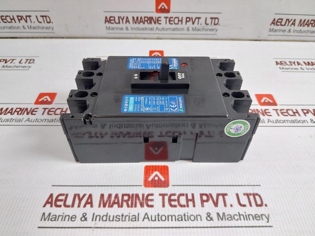 Hbs-103N Molded Case Circuit Breaker 100Af 3P 50/60Hz Hyundai