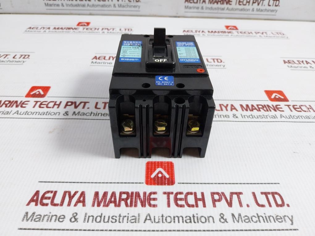 Hbs-33 Hyundai 3-pole Molded Case Circuit Breaker 15A 660V
