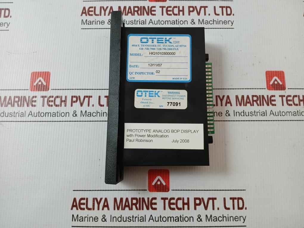 Hi-q101-030-0000-a1 Digital Bar Graph Display 0-6000 Psi Otek