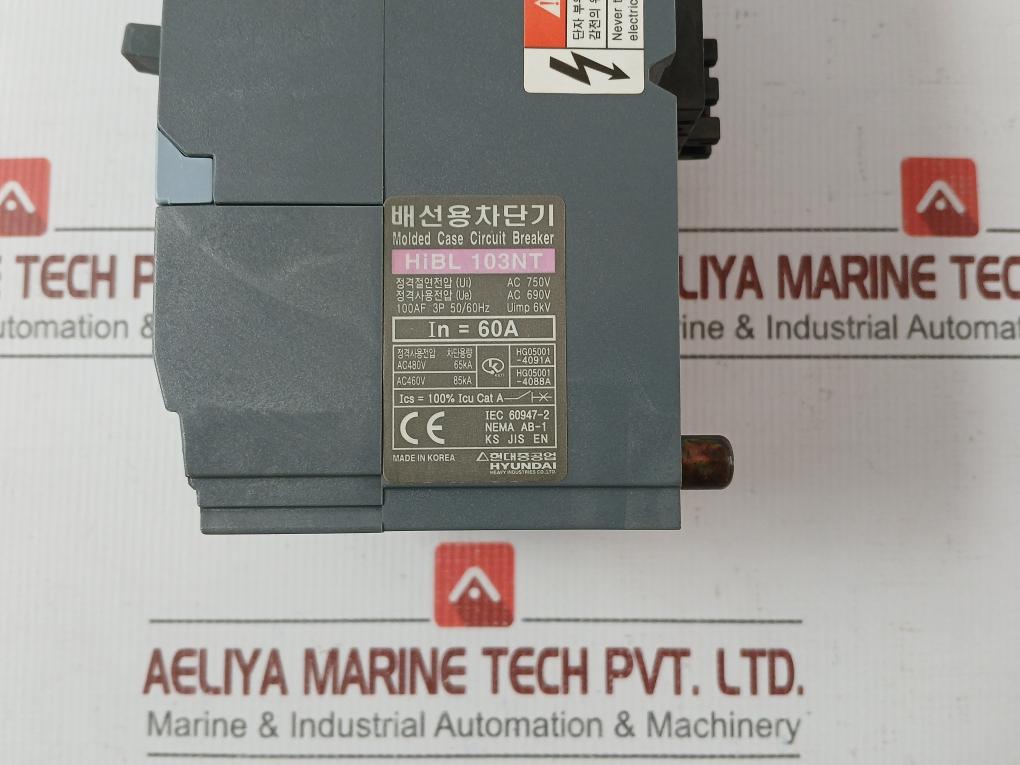 Hibl 103Nt Molded Case Circuit Breaker 60A Hyundai