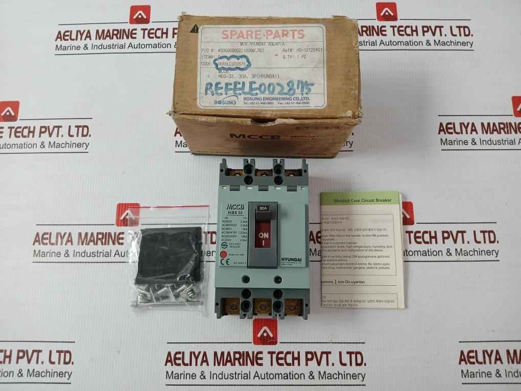 Hibs 33 Molded Case Circuit Breaker Hyundai Ac220/240V 50/60Hz