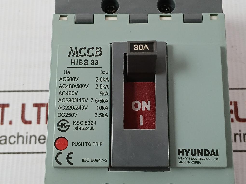 Hibs 33 Molded Case Circuit Breaker Hyundai Ac220/240V 50/60Hz