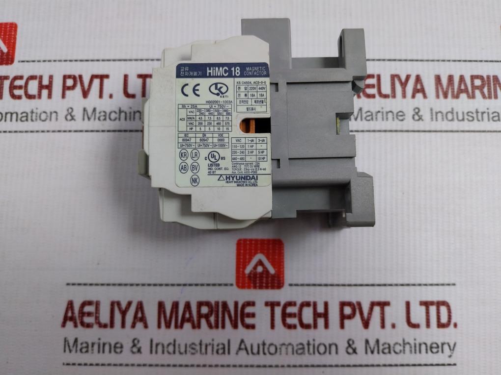 Himc 18 3-pole Magnetic Contactor 750V 50/60Hz Hyundai
