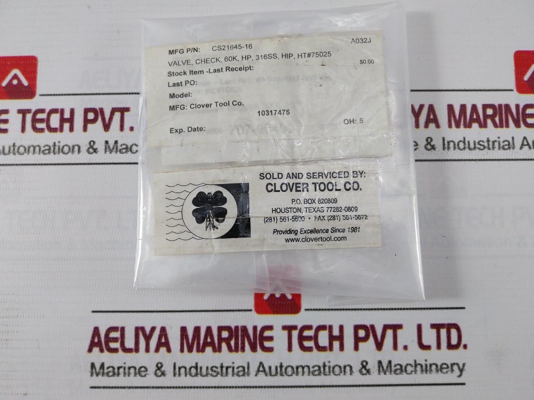 Hip 60-41Hf9 High Pressure Check Valve 60000 Psi Cs21645-16