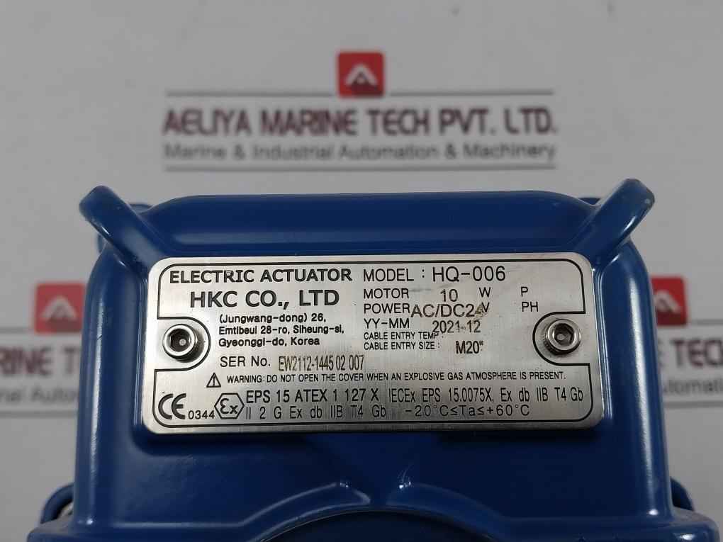 Hkc Hq-006 Electric Actuator For Ball Valve 10w M20r Cf8m 1000psi F03/f04