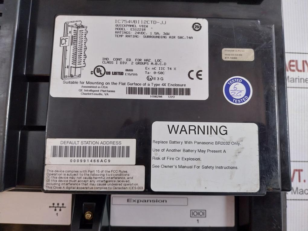 Hmi Display Panel 24Vdc 1.5A 36W Ge Fanuc Es1221R