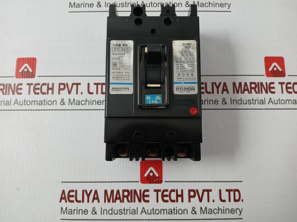 Ho-30D 3P Molded Case Circuit Breaker 15A Hyundai