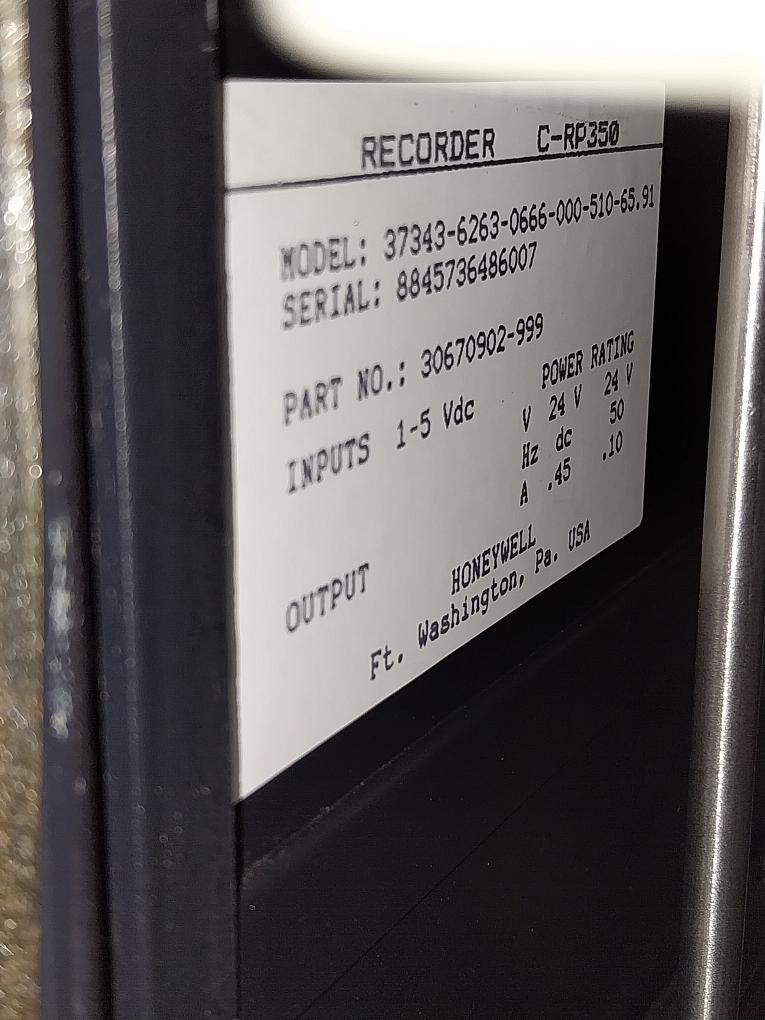 Honeywell-1-5-Vdc-Dc-50Hz-Chart-Recorder-C-rp350-209525-12