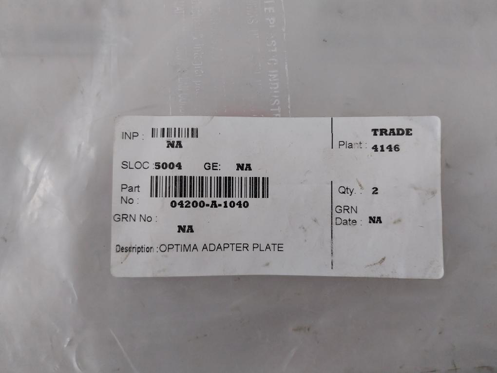 Honeywell 04200-a-1040 Optima Adapter Plate 04200-1040